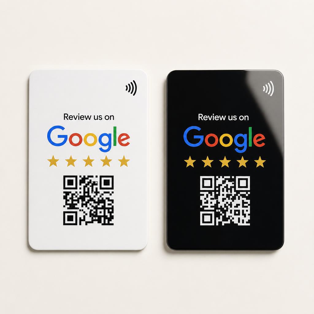 Review Card formato card oneTap, disponibile in versione bianca e nera